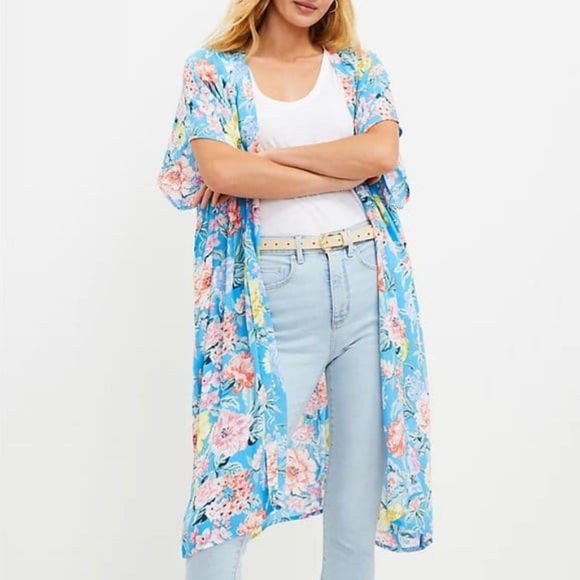 LOFT Accessories - Blue kimono Wrap Poncho